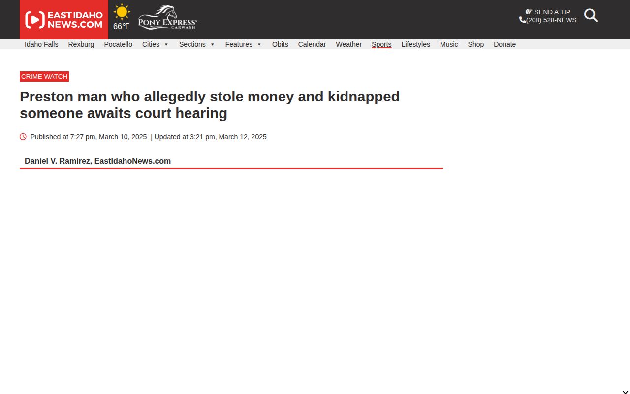 East Idaho News report about a Preston-area allegation and court hearing